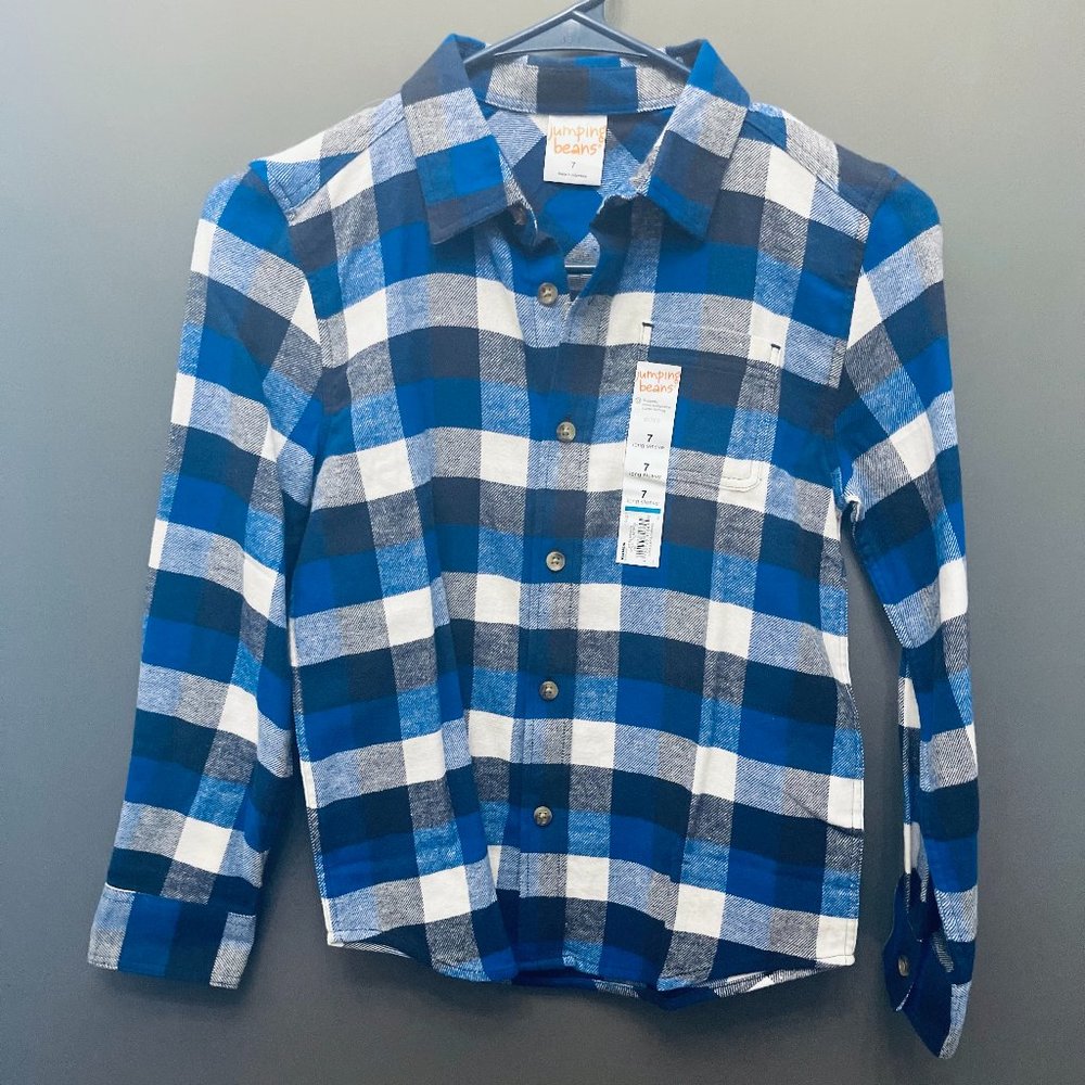 NWT Jumping Beans Long Sleeve Button Up Shirt - Size 7